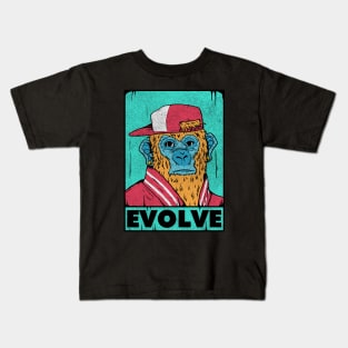 Ape Pop Art Evolve Vintage Retro Art Kids T-Shirt